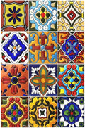 Vintage Colorful Boho Mexican Moroccan Tile Light Switch Cover Plate 1 Gang No Device Blank Electrical Wall Plates Faceplate Decorative Switch Plate for Farmhouse Home Decor