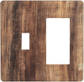 Outlet Covers Vintage Rustic Brown Wood Grain 1 Toggle 1 Rocker Combination Decorative Wall Plate Electrical Switch Plates Light Switch Cover Plate for Bedroom Farmhouse Decor