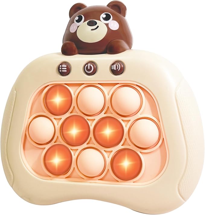 Intoypad Pop The Target! Handheld Speed Push Game Machine: A Fun Multiplayer Game for Family. Sensory Fidget Toy Christmas Toys Gifts for 6 7 8 9 10 11 12 Years Old Kids Road Trip Car Games Kids Bear