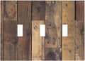 Cool Brown Wood Style Vintage Rustic Print Decorative Switch Plates 3 Gang Wall Plate Triple Toggle Light Switch Cover Faceplate Electrical Wall Panels for Farmhouse Home Decor