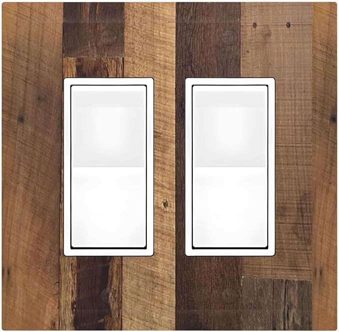 Decorative Outlet Covers Natural Wood Brown Wooden Planks 2 Gang Double Gfci Rocker Electrical Wall Panels Light Switch Cover Plate For Farmhouse Cabin Decor
