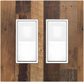 Decorative Outlet Covers Natural Wood Brown Wooden Planks 2 Gang Double Gfci Rocker Electrical Wall Panels Light Switch Cover Plate For Farmhouse Cabin Decor