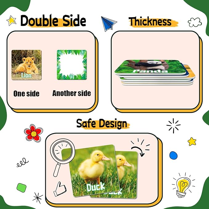 zheyistep 100 PCS Animal Matching Game for Kids Toddlers Memory Game, Animal Match Game Concentration Card Game for Boys Girls Preschool Learning Activities