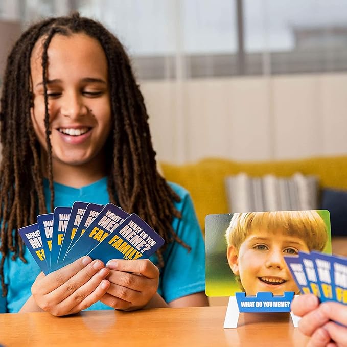 WHAT DO YOU MEME? Family Edition by Relatable, Now with Refreshed Content - Kids Games 8+, Family Games for Kids and Adults, The TikTok Viral Sensation, Includes 300 Caption Cards, 108 Photo Cards