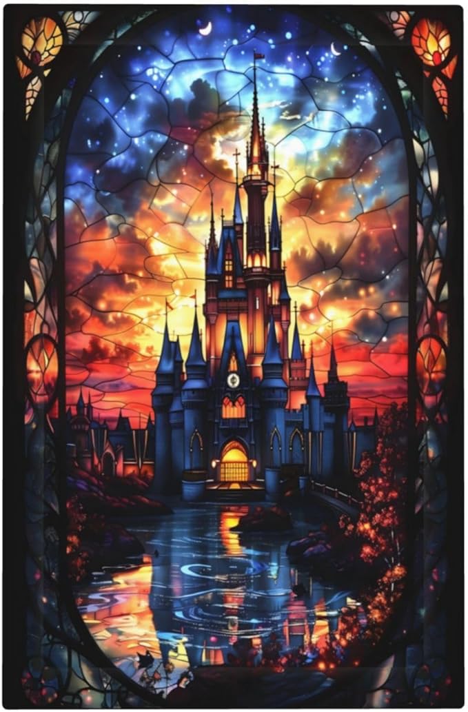 Medieval Fantasy Castle Magic Academy Light Switch Cover Plate 1 Gang No Device Blank Electrical Wall Plates Faceplate Decorative Switch Plate Covers for Kids Room Bedroom Decor