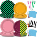 96 Pcs Demon Party Paper Plates and Napkins Anime Demon Party Decorations Cartoon Film Disposable Dessert Plates Demons Comic Tableware Set Serves 24 Guests Boys Girls Kids Teenagers Birthday Supplies