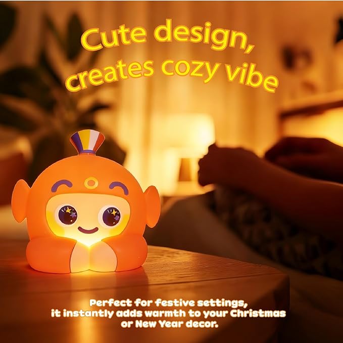 Axolotl Night Light, Hand Tap Control Squishy Silicone Lamp with 3 Warm Light Levels, Rechargeable LED Cute Animal Lamp for Bedroom, Nursery, Nightstand & Mood Lighting