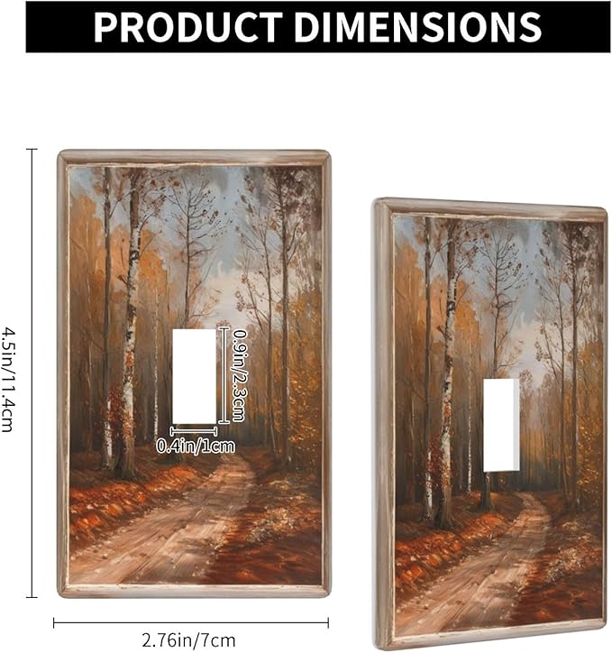Decorative Art Light Switch Covers Maple Path Single Toggle Wall Plate Decorative Switchcover Electrical Switchplate for Home Decor