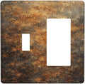 Decorative Outlet Covers Vintage Rust Pattern in Brown gold 2 Gang Light Switch Cover Plate Single Toggle 1 Rocker Wall Plates for Electrical Outlets Switch Plate Covers for Bedroom Decor