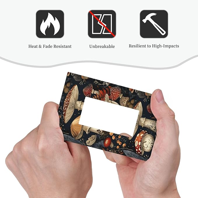 Decorative Outlet Covers Vintage Mushroom Floral 1 Gang Single Rocker Light Switch Cover Plate GFCI Wall Plates Electrical Switch Plate Cover for Bedroom Kids room Decor