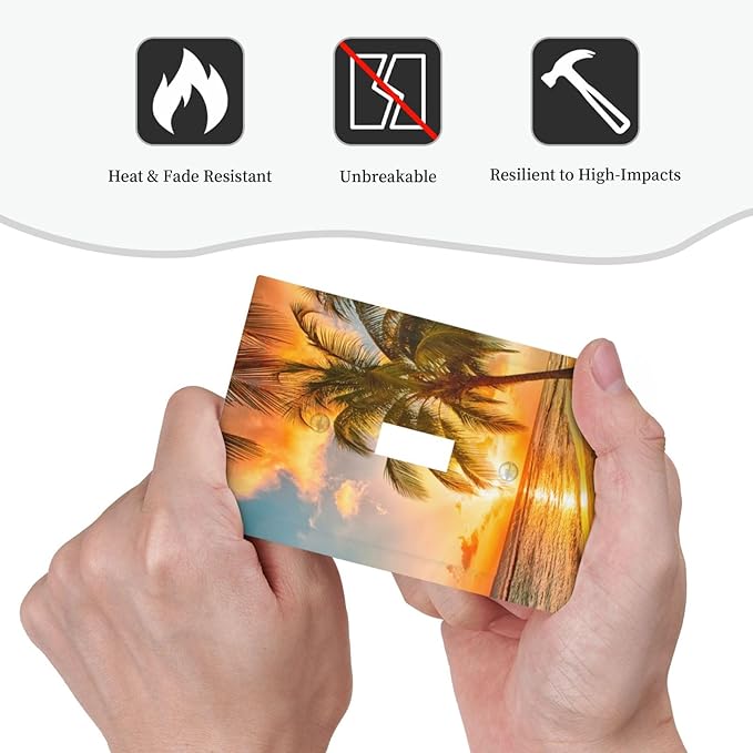 Light Switch Cover Sunset Beach Palm Tree Seascape 1 Gang Wall Plate Cover Tropical scenery Single Toggle Outlet Covers Decorative Switchplate Electrical Faceplate for Bathroom Home Decor