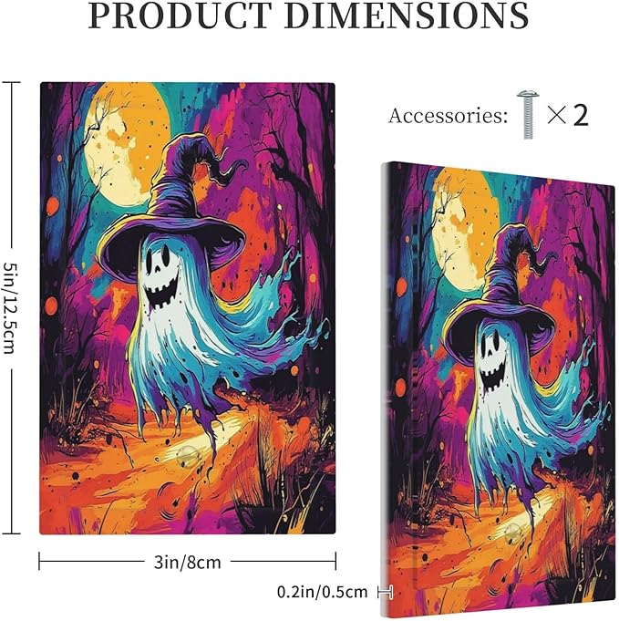 Light Switch Cover Plate Ghost Colorful Forest Moon Dead Tree 1 Gang No Device Blank Electrical Wall Plates Faceplate Decorative Switch Plate For Nursery Kids Room Decor