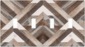 Polygon Collage Abstract Shapes Rustic Wood Panel Print Light Switch Covers Quad Toggle Electrical Faceplate 4 Gang Wall Plate Decorative Switch Plates Cover for Farmhouse Bedroom Decor