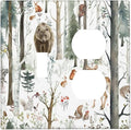 Snow Bear Fox Deer Forest Squirrel Wild Life Animal Wallplates 1 Toggle 1 Duplex Switch Plate Electrical GFCI Faceplate Decorative Light Switch Covers for Farmhouse Kids Room Decor