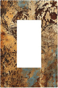 Outlet Covers Shabby Old Rusty Antique Brass Copper Print 1 Gang Single Rocker Light Switch Cover Plate Decorative GFCI Wallplates Socket Cover Electrical Switch Plate Covers for Kitchen Home