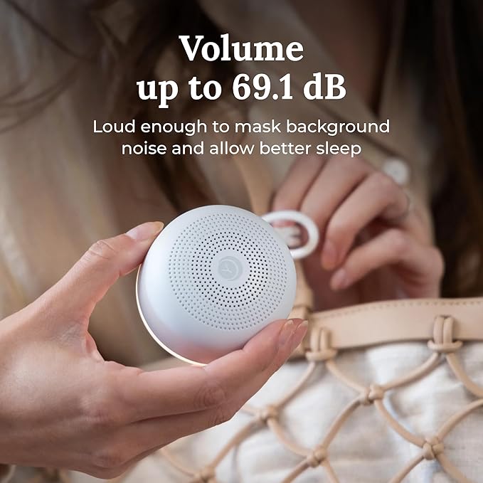 Yogasleep Travel Mini Portable White Noise Sound Machine (2 Pack) 6 Soothing Sounds, Volume Control, Dimmable Night Light, Sleep Therapy for Adults & Kids, USB Rechargeable, Lanyard Included