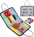 Esjay Toddler Busy Board, Sensory Board for Fine Motor Skill, Montessori Toys Toddler Activities for 3+ Year Old, for Travel, Car, Grey Alphabet