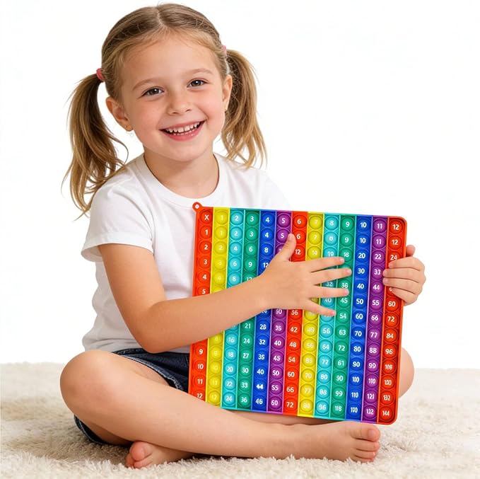 AK-SHIP Multiplication Game Table Bubble Toys Relieve Stress and Anxiety Multiplication Flash Cards 3rd Grade ducation Various Teaching Operations (Multiplication Table 12*12)