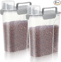 LEAWALK 5Lbs Airtight Cat Dog Food Storage Container With Upgraded Large Nozzle, BPA-Free Pet Food Storage Containers For Rice, Grain, Pet Food, Flour Dog Treat Storage-2Pack Grey