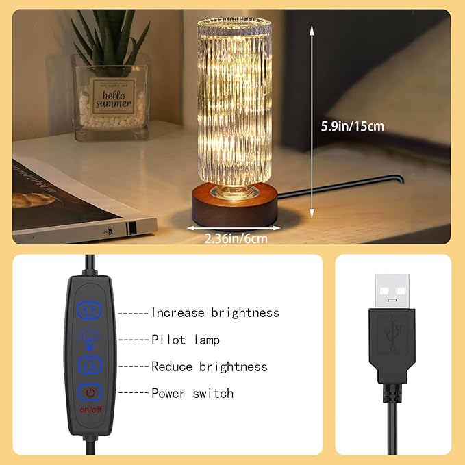 Small Nightlight for Bedroom - Bedside Table Lamps for Nightstand,LED Dimmable Night Light,Sleep Lights, Mini Nightlights for Kids Room Living Room Office Dorm,Nightstand/Bedside