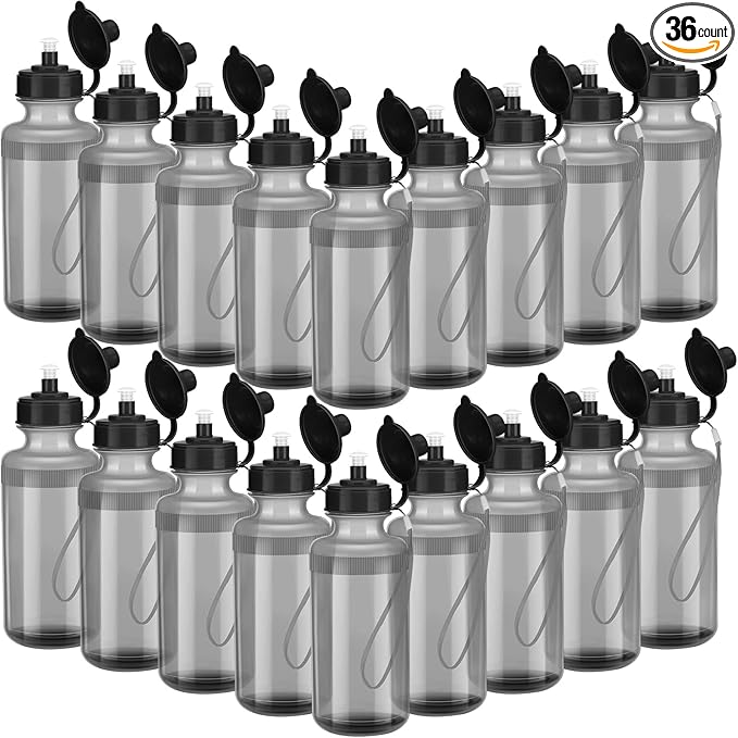 Zubebe 36 Pcs Sports Water Bottles Bulk Squeeze Reusable Bpa-free Plastic Water Bottles End of the Year Gifts Summer Gifts for Students School Travel Hiking Cycling Event Team Gift