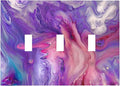 Liquid Marble Modern Abstract Texture Abstract Purple Paint Wall Art Decorative Switch Plates 3 Gang Wall Plate Faceplate Electrical Wall Panels Triple Toggle Light Switch Cover for Office Living Room