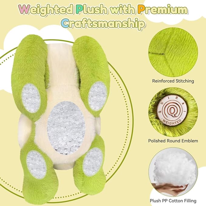 QUIRAI Weighted Stuffed Animals Turtle Plush, 24" | 3.3 lb Turtle Stuffed Animal, Pillowfort Weighted Plush Animals & Cute Plushies Gifts for Kids Adults