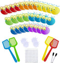 28 Fly Cards,4 Fly Swatter, Fly Swatting Games, Sight Words Games, Math Game for Kids, Blank Cards,Erasable, Card 4 Inch