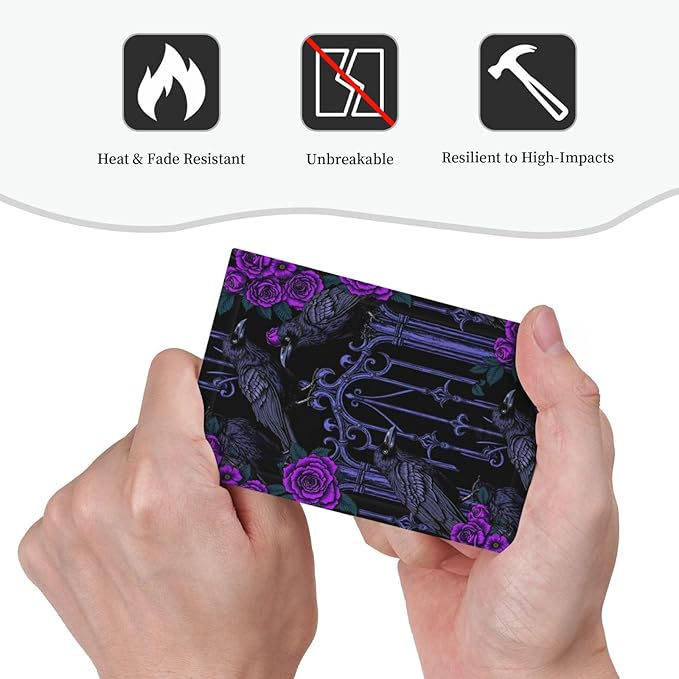 Light Switch Cover Plate Gothic Style Crow Purple Flowers 1 Gang No Device Blank Electrical Wall Plates Faceplate Decorative Switch Plate for Bedroom living Room Decor