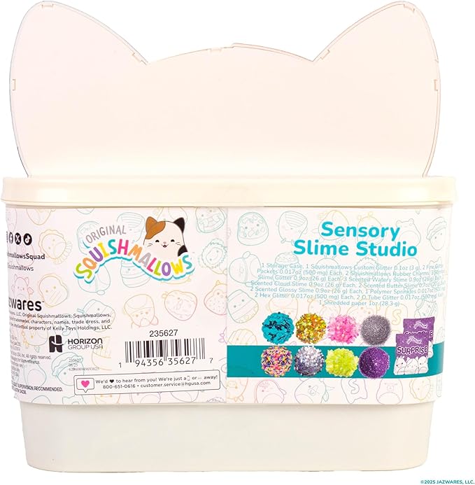 Horizon Group USA Sensory Slime Studio, Scented Slime Kit with Mix-Ins, Charms, and Storage Case, Squishmallows