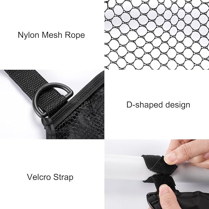 Stroller Side Bag - Bike/Stroller Organizer, Hook & Loop Easy Attach - Mesh Design, Non-Slip Straps, mom Cozy Stroller Organizer, Stroller Accessories, Black (BLACK 1PCS)