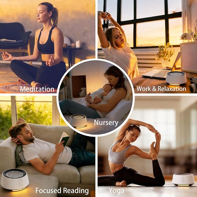 BGOVERSS White Noise Machine with Night Light – 20 Soothing Sounds, 10 Color Lights, 5 Timer Settings & Memory Function, Portable Sleep Sound Machine for Baby Nursery, Kids & Adults, Pink