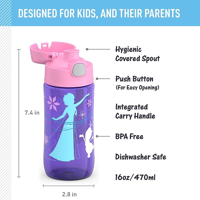 THERMOS FUNTAINER 16 Ounce Plastic Hydration Bottle with Spout, Frozen 2