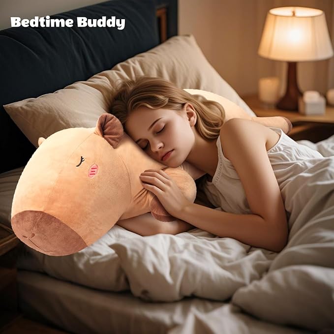 SuzziPals 43 inch Giant Capybara Plush, Lifelike Giant Stuffed Animal for Stress Relief & Companion, Extra Soft Plush Big Plushies Hugging Plush, Jumbo Capybara Gifts