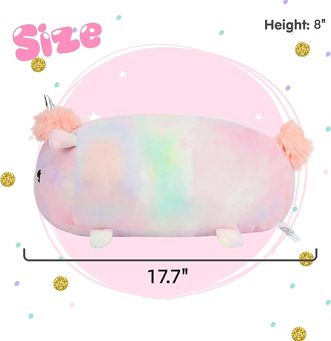 Cuteoy 17.7" Unicorn Stuffed Animal Plush Pillow Soft Comfortable Plushies Large Throw Body Pillow Sleeping Plush Toy for Girls Boys Birthday