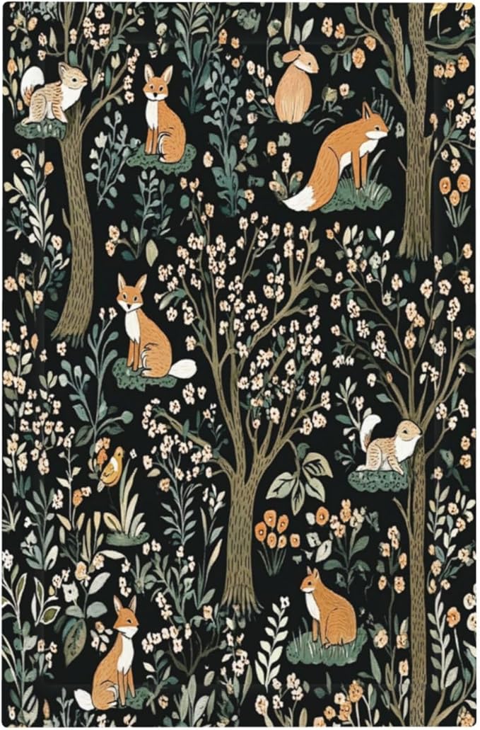 Light Switch Cover Plate Fairy Forest Animals Fox Squirrel Flower 1 Gang No Device Blank Electrical Wall Plates Faceplate Decorative Switch Plate For Bed Room Farmhouse Decor