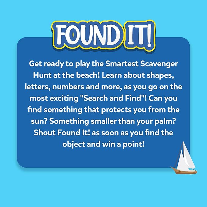 Skillmatics Scavenger Hunt Card Game - Found It Beach, Outdoor Learning Educational Game Collections, Perfect for Kids and Families Who Love Board Games, 50 Waterproof Cards, Gift for Ages 4, 5, 6, 7