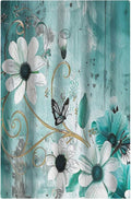 Decorative Switch Plate Covers Turquoise Flowers and Butterflies Rustic Teal White Floral 1 Gang No Device Light Switch Cover Plate Blank Wall Plate Cover Switchplate Electrical Faceplate