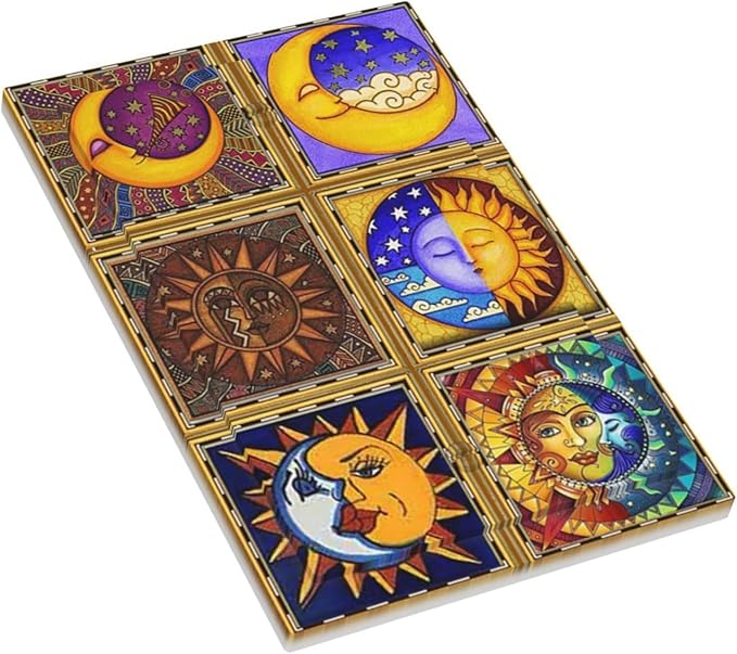 Mexican Talavera Tiles Star Pattern Celestials Theme Print Light Switch Cover Plate 1 Gang No Device Blank Electrical Wall Plates Faceplate Decorative Switch Plate for Kitchen Home Decor