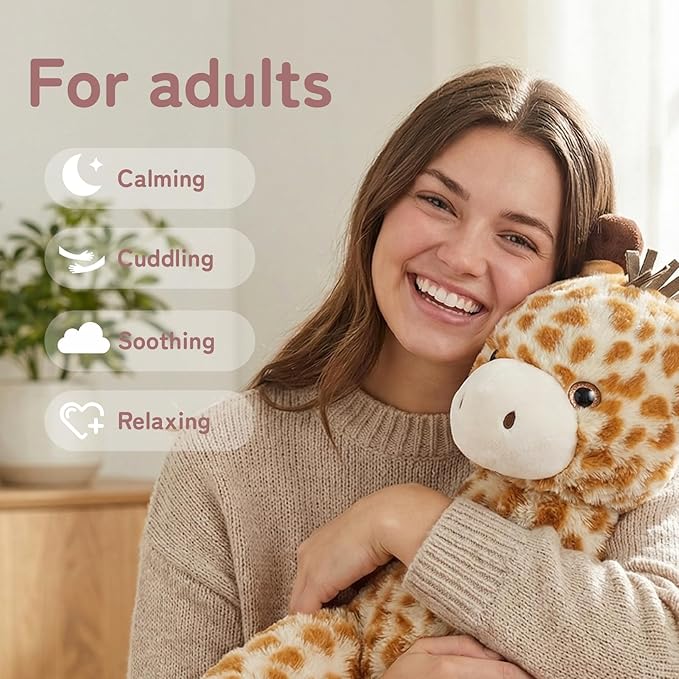 Niuniu Daddy Weighted Giraffe Stuffed Animal for Kids & Adults, 20 Inch 3.3lb Large Plush Toy with Soft Fur, Weighted Plushies Pillow for Sensory Calm, Huggable Gift for Everyday Comfort