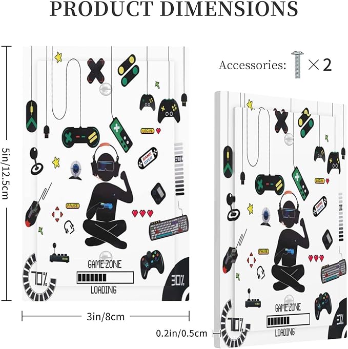 Single Blank Wall Plates Gamer Room Video Game Decor Light Switch Cover Decorative No Device Faceplate for Bathroom Bedroom Home Decorate