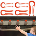 Stove Knob Lock for Child Safety and Proofing (5 Pack), Oven Knob Safety Covers for Kids and Pets(RED)