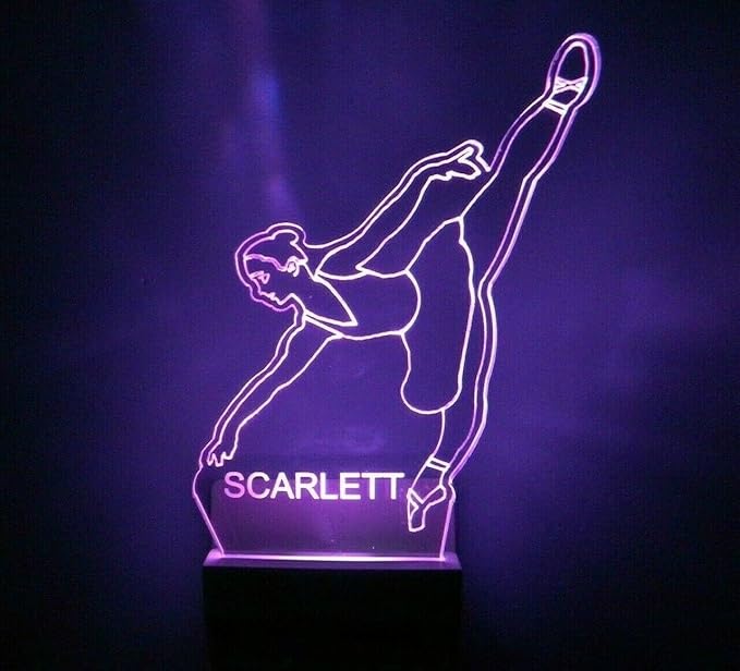 MIRROR MANIA Night Light Multi Color Personalized LED Plug-in, Ultra-Slim Touch Night Light Smart Dusk to Dawn Sensor, Kids Children's Bedroom Kitchen Bathroom Hallway Play Room Variations (Dancer)