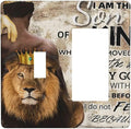 African Afro Teen Adult Man Quote Male Lion King Wild Animal Wildlife 2-Gang 1-Toggle 1-Decora/GFCI Device Combination Wallplate Combo Decorator/Toggle Receptacle Outlet Light Switch Cover Face Plate