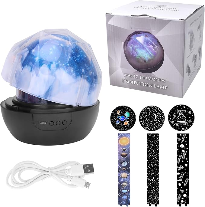 Star Night Light for Kids, Universe Night Light Projection Lamp, Romantic Star Sea Birthday New Projector Lamp for Bedroom - 3 Sets of Film