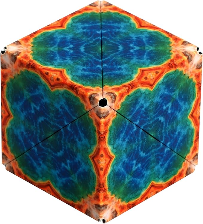 Shashibo Shape Shifting Box - Award-Winning STEM Fidget Toy with Ultra Strong Magnets - Puzzle Cube Transforms Into 100+ Shapes, Perfect Sensory Gift for Kids, Teens, and Adults (Earth)