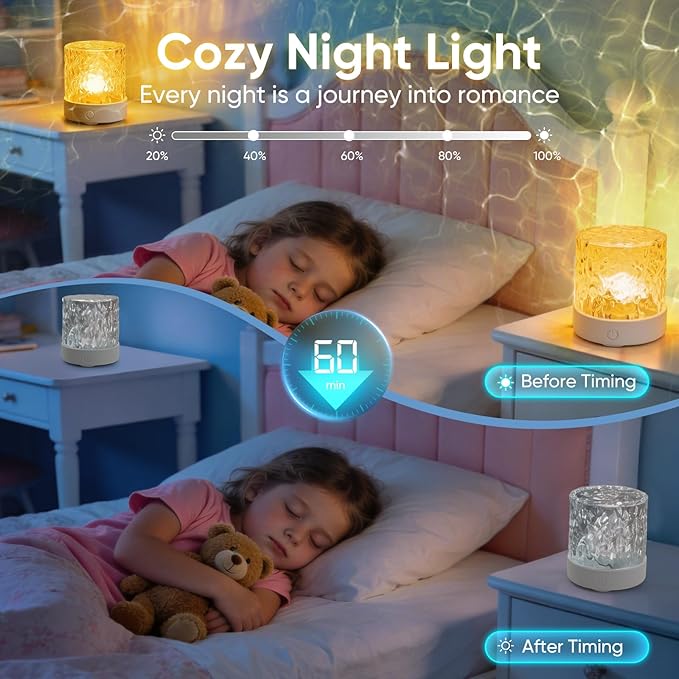 YXQUA Northern Lights Ocean Wave Projector Light, Galaxy Light Projector, 16 Colors Gradual Rotating Water Ripple Ambient Light Non-Wood, Aurora Projector for Sleeping, Home Theater, Party (Charge)