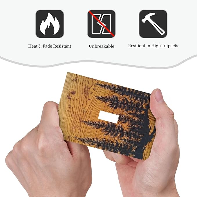Decorative Light Switch Cover Forest Pine Silhouette Rustic Wood Grain 1 Gang Single Toggle Device Electrical Faceplate Switchplates Decorator Outlet Wall Plate For Farmhouse Cabin Decor