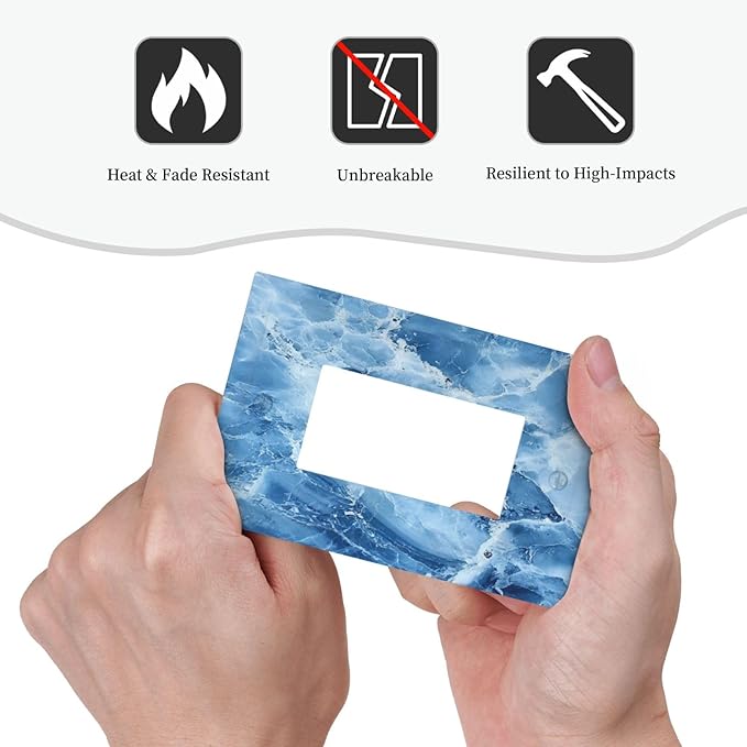 Outlet Covers Blue Marble Abstract Luxury Modern 1 Gang Duplex Light Switch Cover Plate Decorative Wall Plates Electrical Switchplate Receptacle for Bathroom Bedroom Decor（2 Pack）
