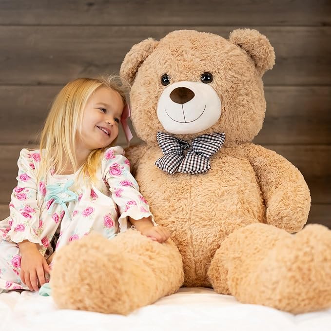 MorisMos Big Teddy Bear, 55inch Large Teddy Bear Plush, Lifesize Stuffed Animals Gifts for Girlfriend, Boyfriend, Brown